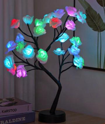 Rose Flower Tree Table Lamp - USB Fairy Desk Night Light - MANDOTOS