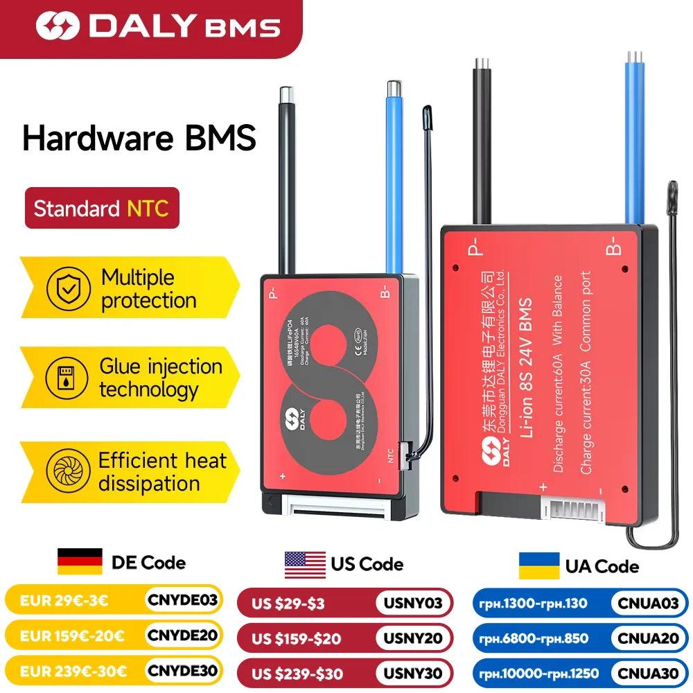 DALY BMS18650 NTC 10S 36V 13S 48V 20A 40A 60A Li-ion Battery with Balance Low High Temperature Cut Off Protection DalyBMS - MANDOTOS
