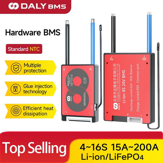 DALY BMS18650 NTC 10S 36V 13S 48V 20A 40A 60A Li-ion Battery with Balance Low High Temperature Cut Off Protection DalyBMS - MANDOTOS
