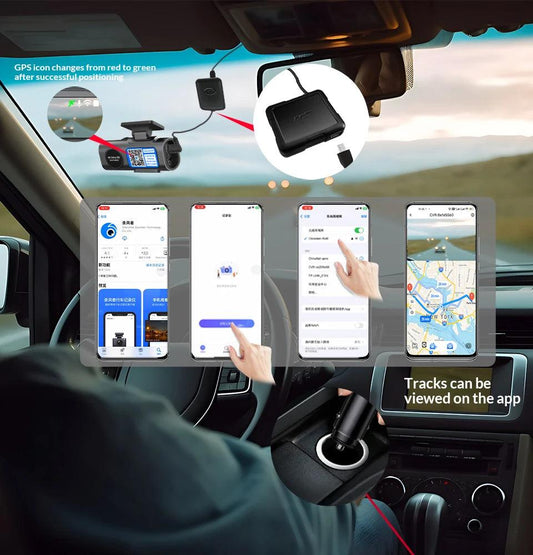 4K Dual Lens Dashboard Cam with Night Vision & GPS - Built-in Wi-Fi & Parking Mode - MANDOTOS