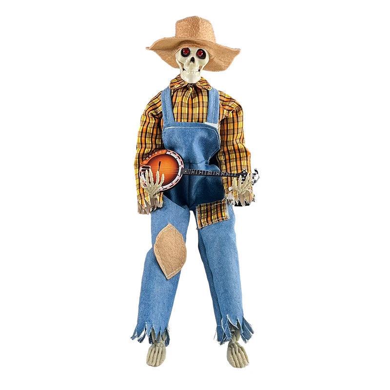 Light-Up Guitarist Skeleton: Spooky Halloween Decoration - MANDOTOS