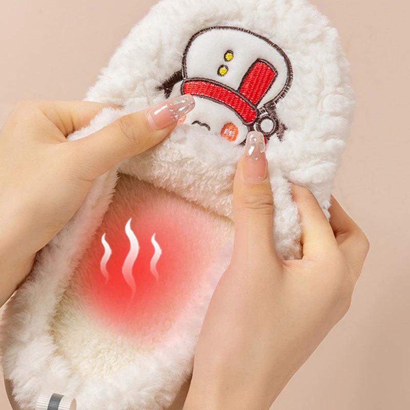 Snowman Slippers - Winter Plush Anti-Slip Couple Home Shoes - MANDOTOS