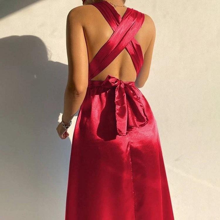 Wrap Hips Women Dresses Long Sleeve Female Robe Bodycon Neck MANDOTOS
