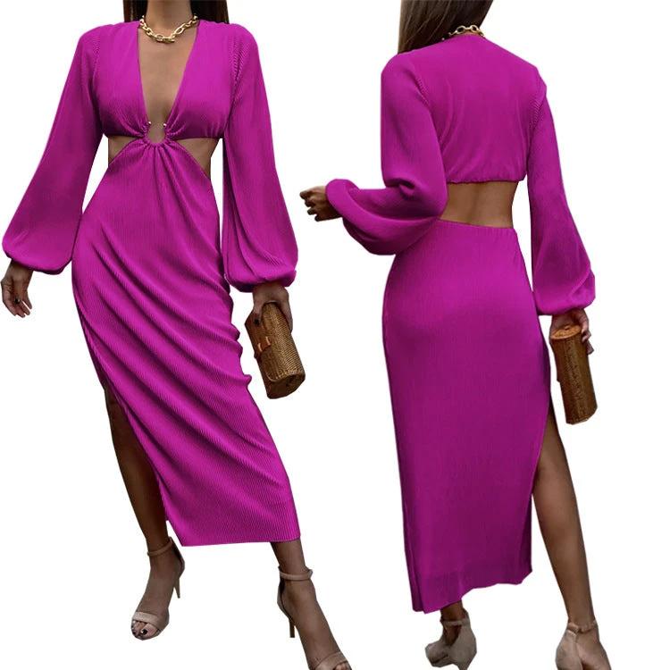 Autumn Fashion Pressed Pleated Waistless Women's Dresses MANDOTOS