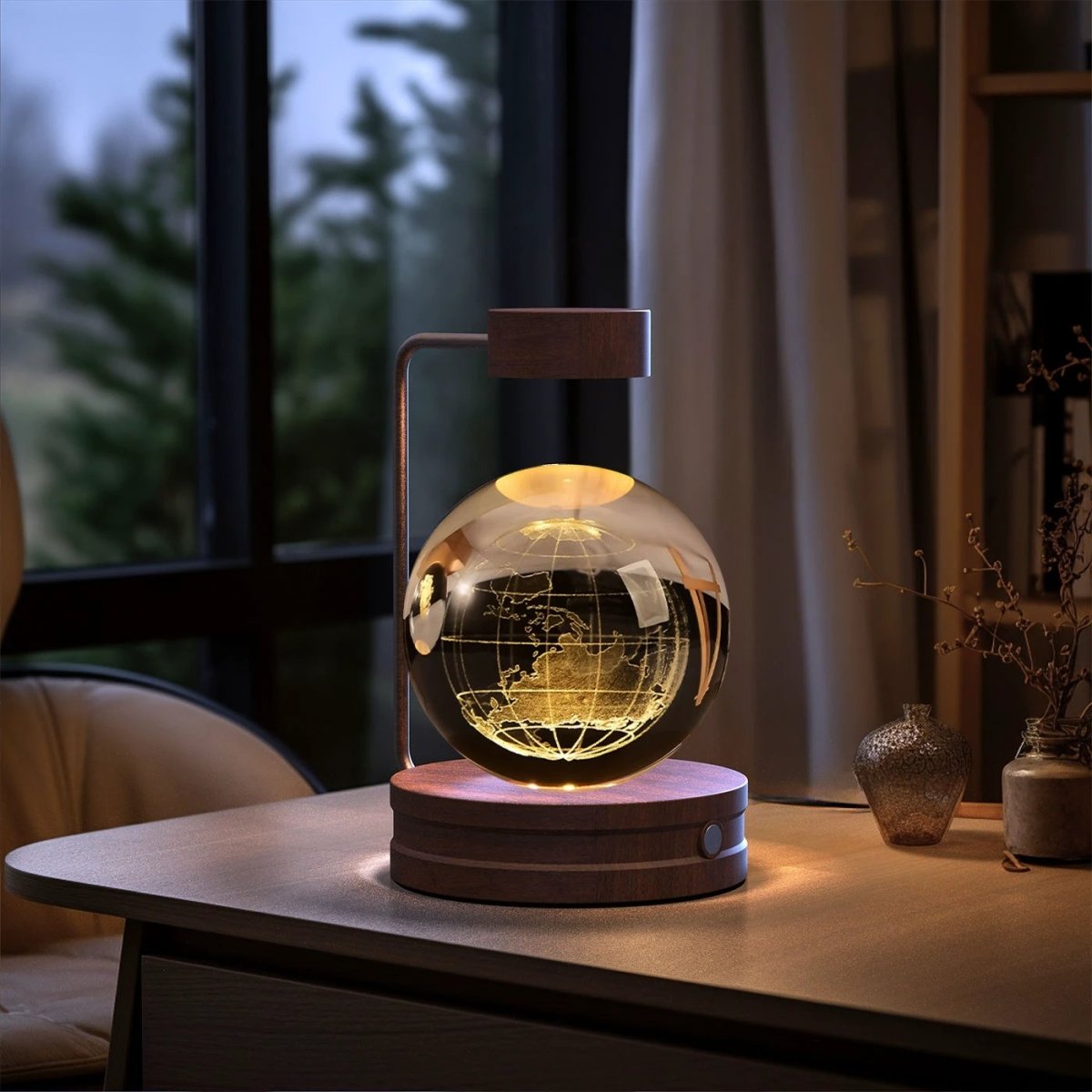 Crystal Ball Cosmic Dinosaur Indoor Night Light USB Power Warm Bedside Light Birthday Gift Night Lamp MANDOTOS
