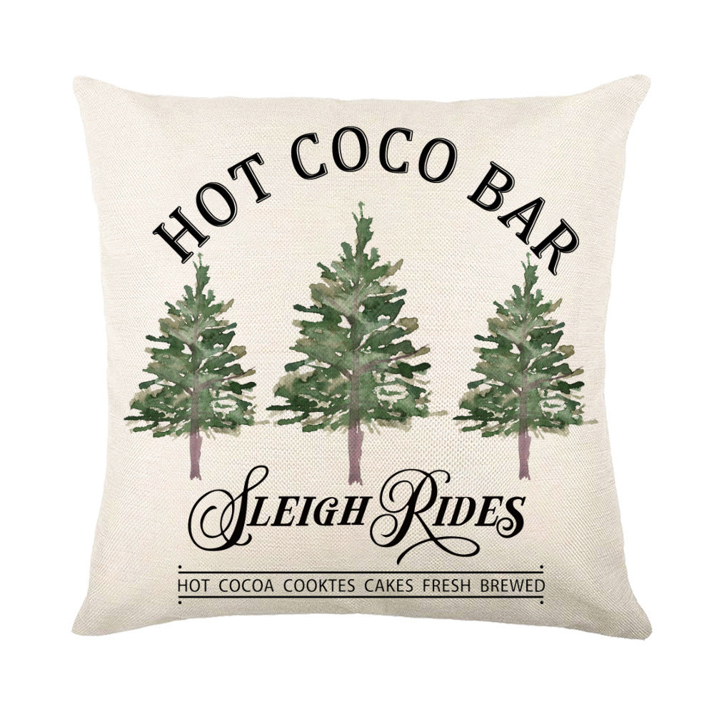 Christmas Decorations Pillow Covers Sofa Square Throw Pillow Cases Stamping Snowflake Waist Cushion Cover Home Bed Decor - MANDOTOS