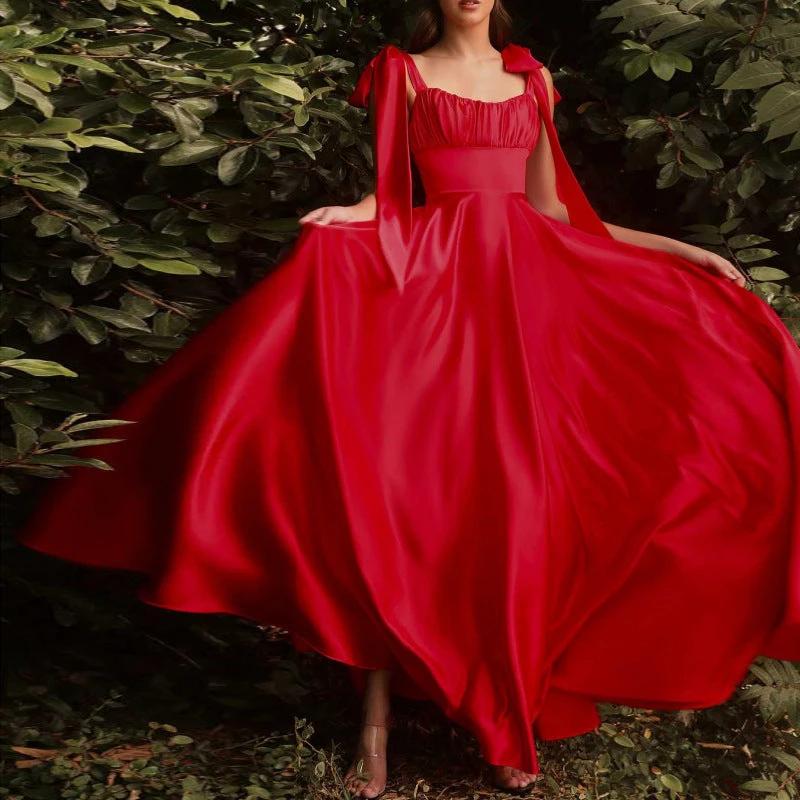 Fashion Dress Sleeveless Camisole Gown Evening Bridesmaid Dress Women MANDOTOS