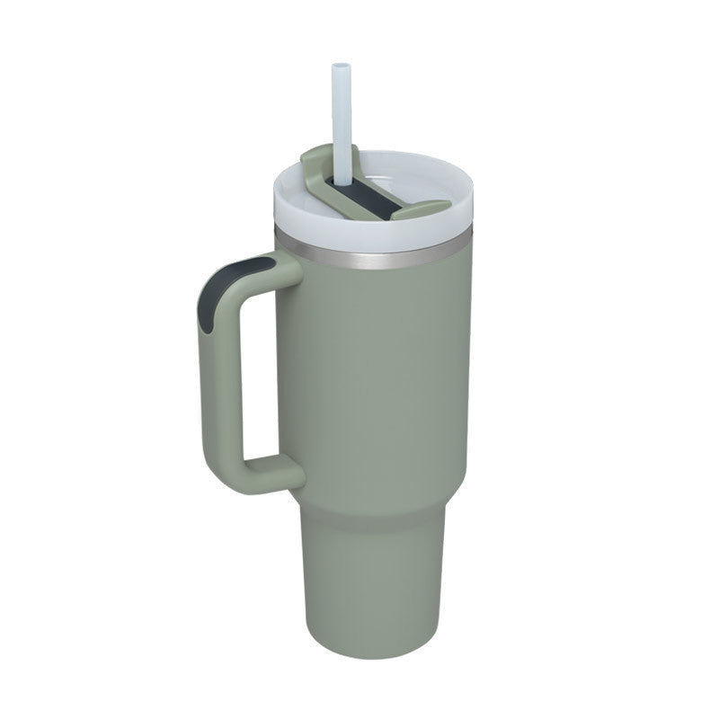 40 Oz Tumbler With Handle Straw Insulated, Stainless Steel Spill Proof Vacuum Coffee Cup Tumbler With Lid Tapered Mug Gifts For Valentine Lover Suitable For Car Gym Office Travel - MANDOTOS