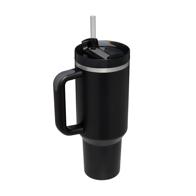 40 Oz Tumbler With Handle Straw Insulated, Stainless Steel Spill Proof Vacuum Coffee Cup Tumbler With Lid Tapered Mug Gifts For Valentine Lover Suitable For Car Gym Office Travel - MANDOTOS