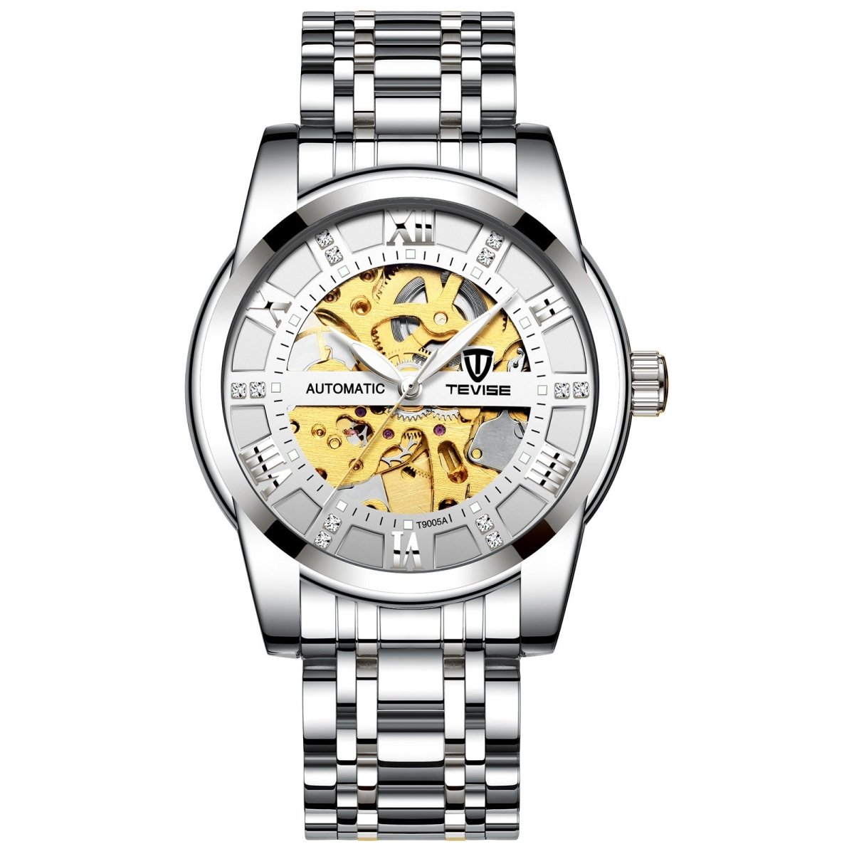 Mechanical watch with hollowed-out steel bracelet; Ancient Energy