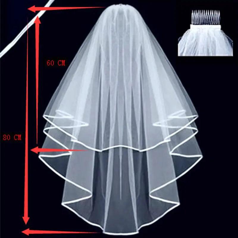 Elegant Lace Bridal Veil with Comb 60x80cm - MANDOTOS
