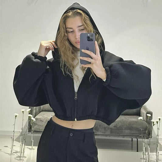 European And American Casual Women's Solid Color Hoodies - MANDOTOS