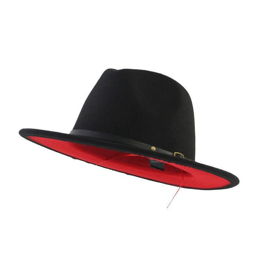 Stylish Fedora Hat - Trendy Color-Blocked Wool Design for a Chic Look - MANDOTOS