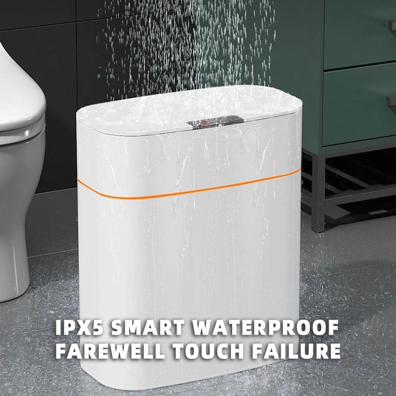 Smart Trash Can with Automatic Opening and Multiple Functions - White ABS Material - MANDOTOS