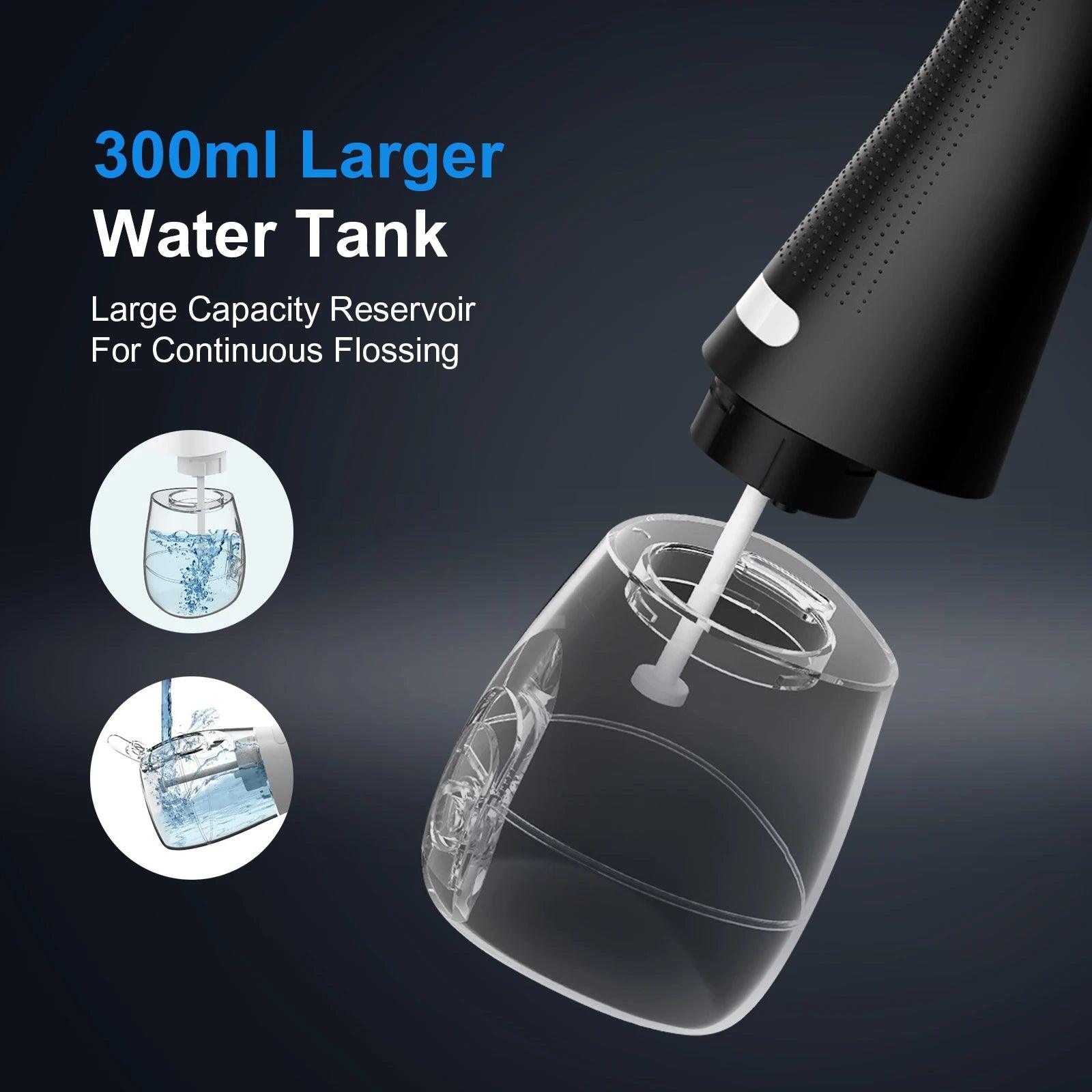 Fairywill Oral Irrigator Portable Water Flosser Dental Teeth Cleaning Waterproof USB Charge With 5 Jets For Braces, Travel - MANDOTOS