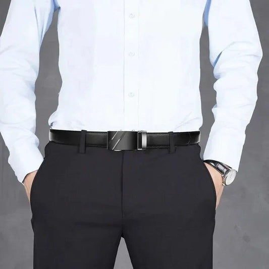 Fashion Business Men'S Belt Genuine Luxury Brand Belt Metal Buckle Belt High-Quality PU Leather Soft Belt With Cargo Pants Jeans - MANDOTOS