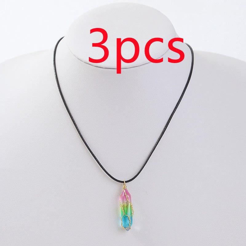Women's Transparent Geometric Diamond Crystal Necklace MANDOTOS