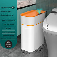 Smart Trash Can with Automatic Opening and Multiple Functions - White ABS Material - MANDOTOS0