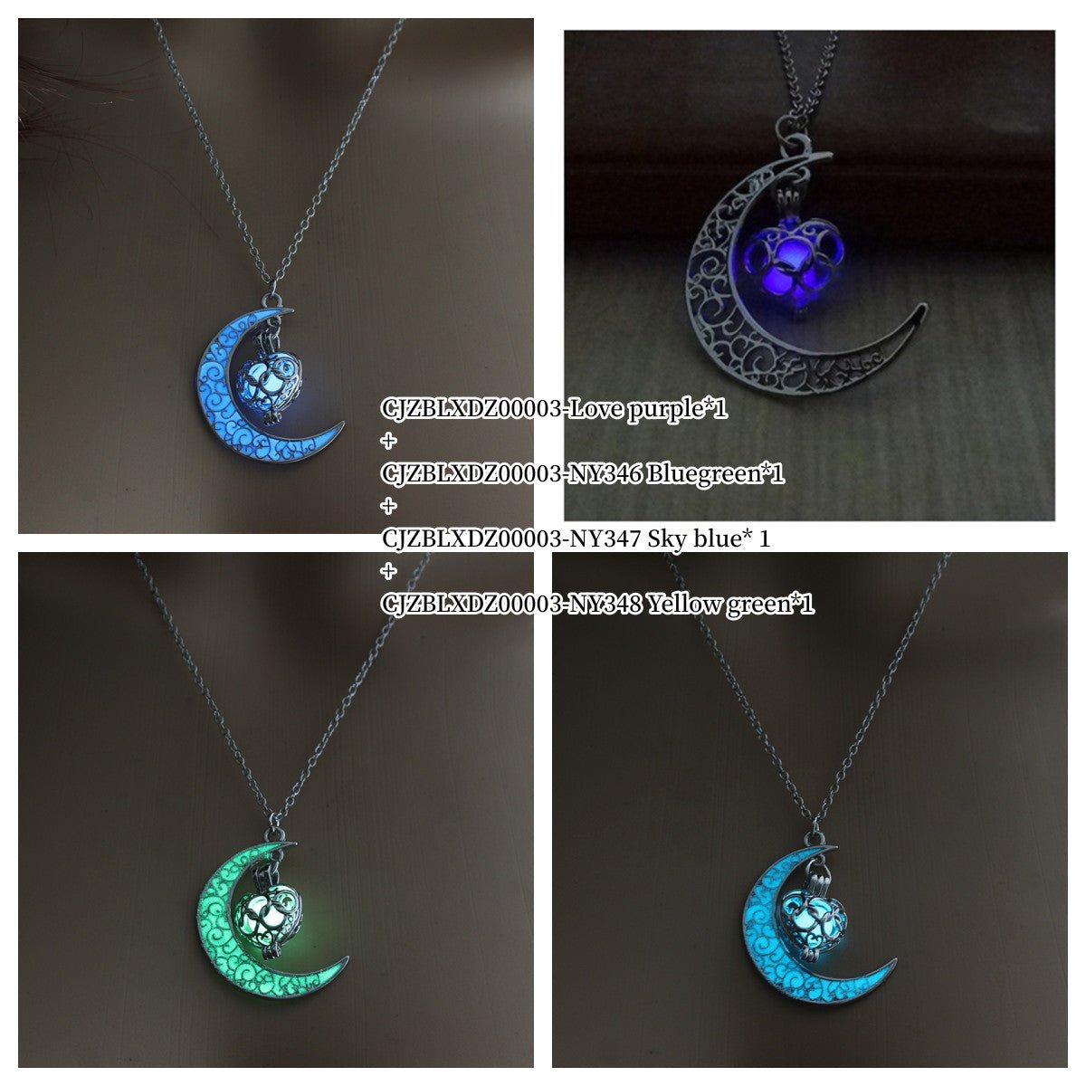 Glowing Pendant Necklaces Silver Plated Chain Necklaces - MANDOTOS INTERNATIONAL0