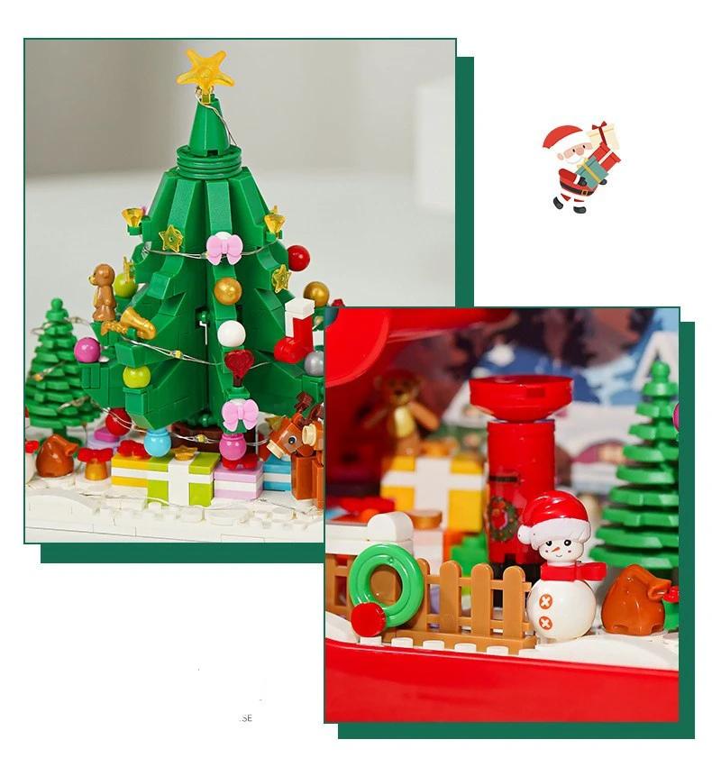 Mandotos Christmas Cloud Night Lamp With LED Lights Mirror Frame Assembled Building Blocks - MANDOTOS