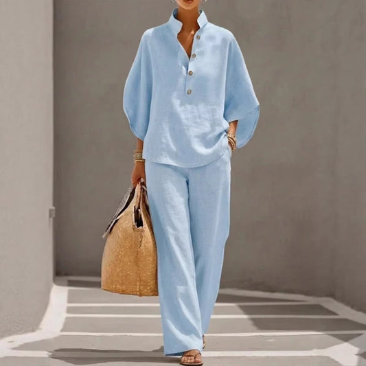 Women’s Casual Shirt and Full-Length Pants Set - MANDOTOS INTERNATIONALcasualwear