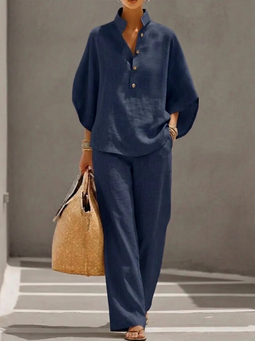 Women’s Casual Shirt and Full-Length Pants Set - MANDOTOS INTERNATIONALcasualwear