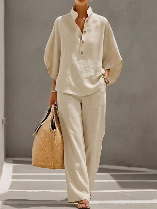 Women’s Casual Shirt and Full-Length Pants Set - MANDOTOS INTERNATIONALcasualwear