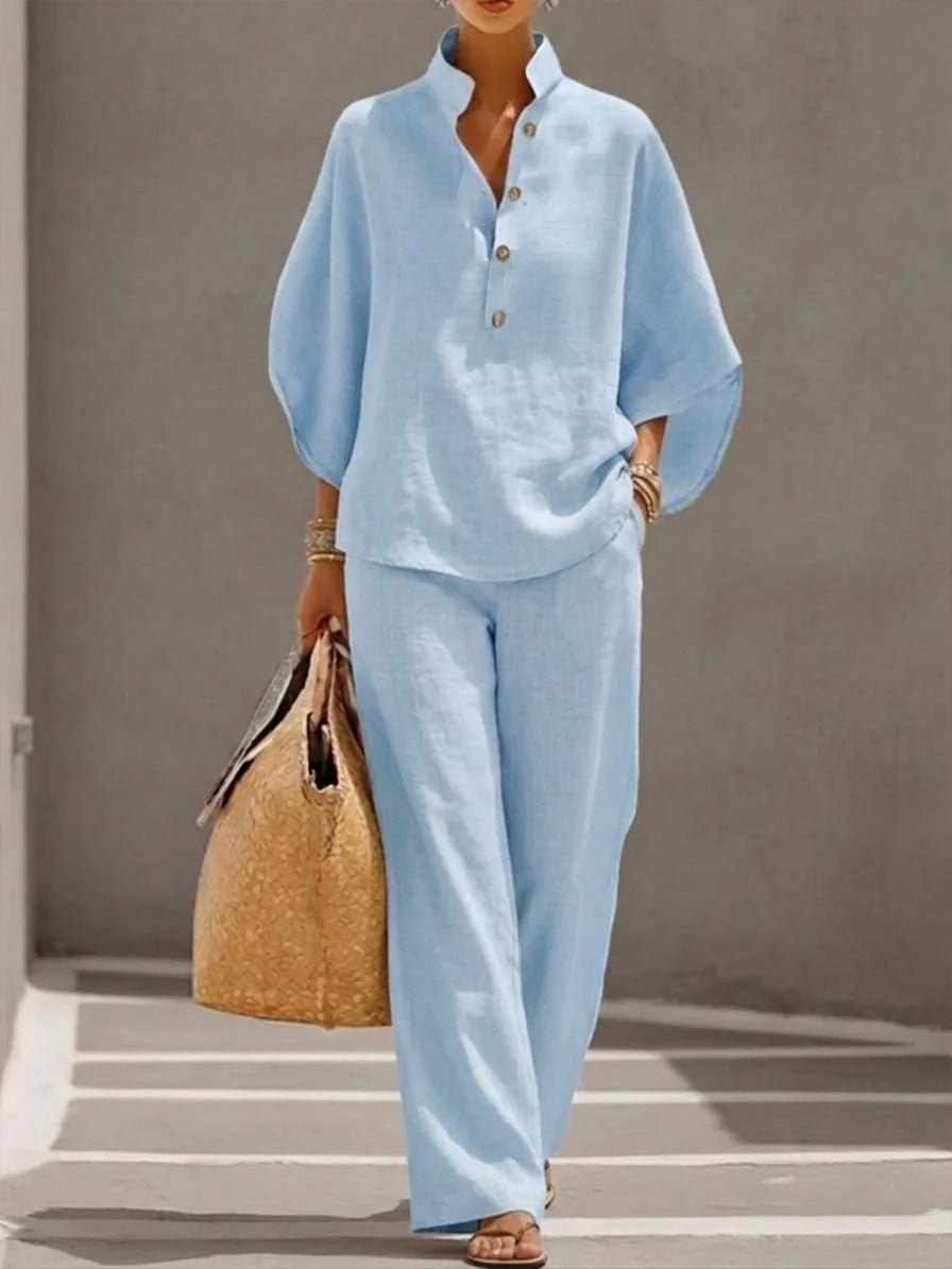 Women’s Casual Shirt and Full-Length Pants Set - MANDOTOS INTERNATIONALcasualwear