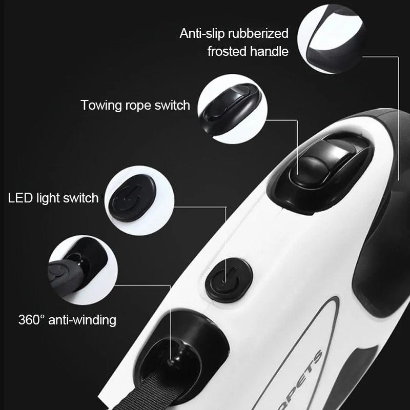 FlexiGlow Dog Leash with LED Light - MANDOTOS
