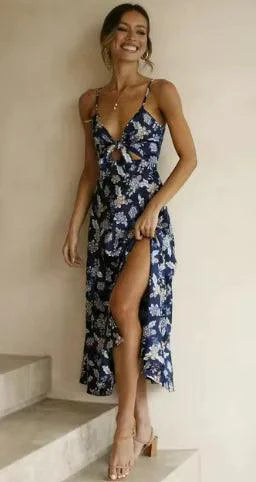 Floral Boho Chic Midi Dress - MANDOTOS