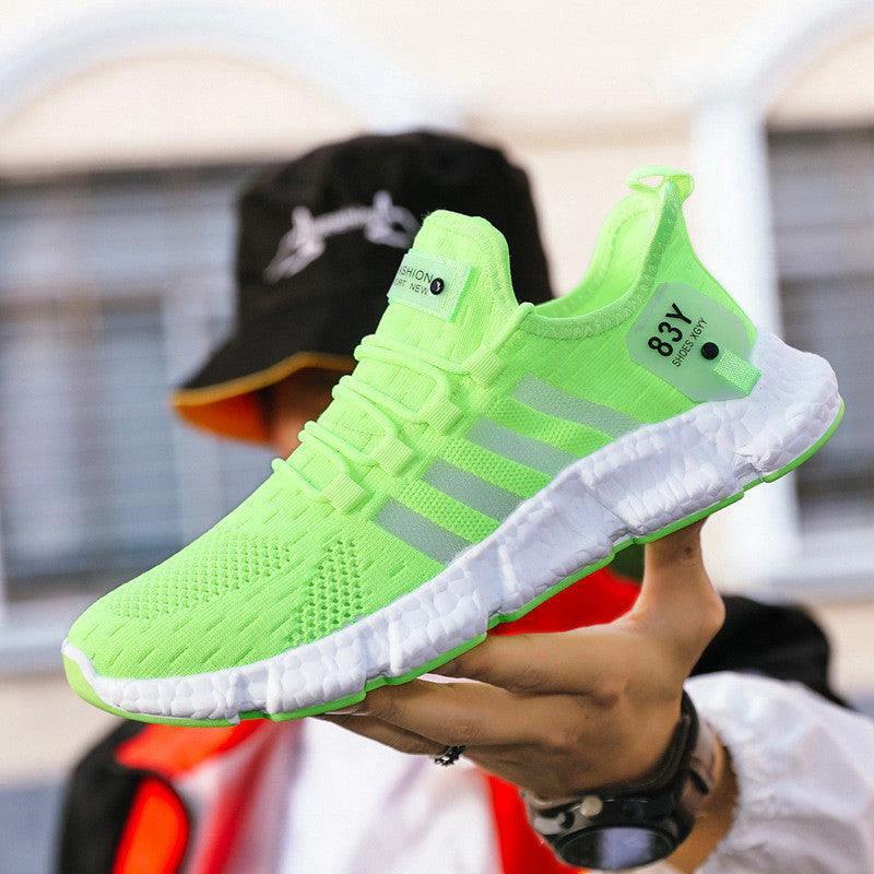 Men's Breathable Mesh Sports Shoes with Flying Weave Upper - MANDOTOS