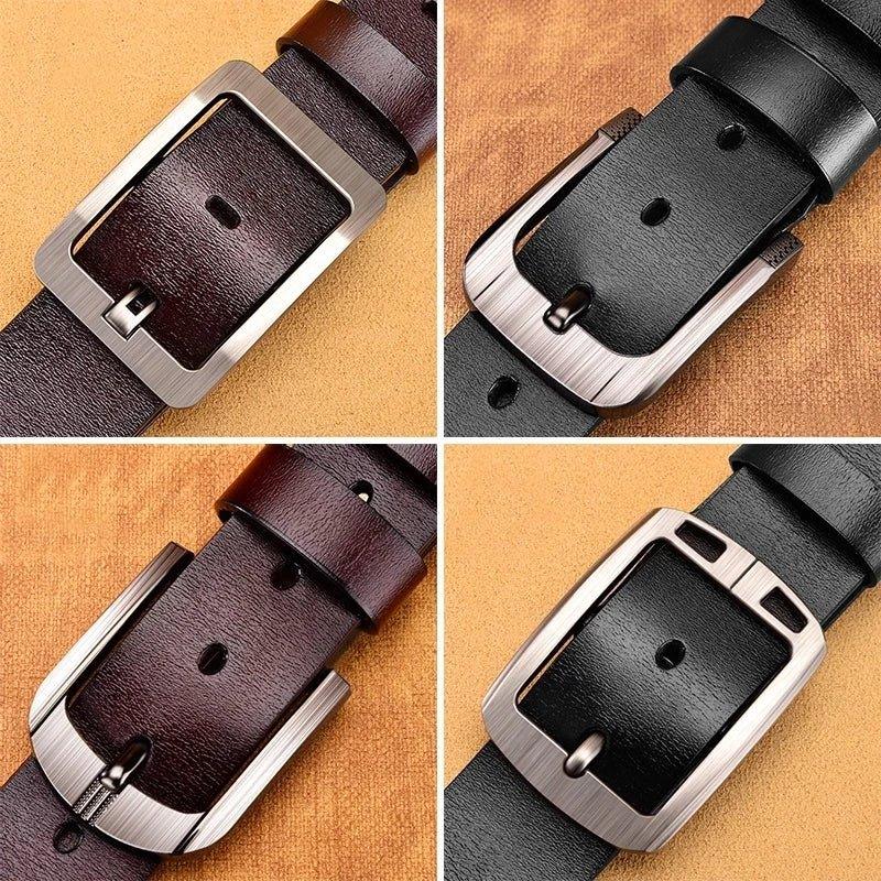 Genuine Leather For Men's High Quality Buckle Jeans Cowskin Casual Belts Business Cowboy Waistband Male Fashion Designer 2022New - MANDOTOS