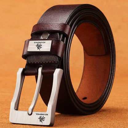Genuine Leather For Men's High Quality Buckle Jeans Cowskin Casual Belts Business Cowboy Waistband Male Fashion Designer 2022New - MANDOTOS
