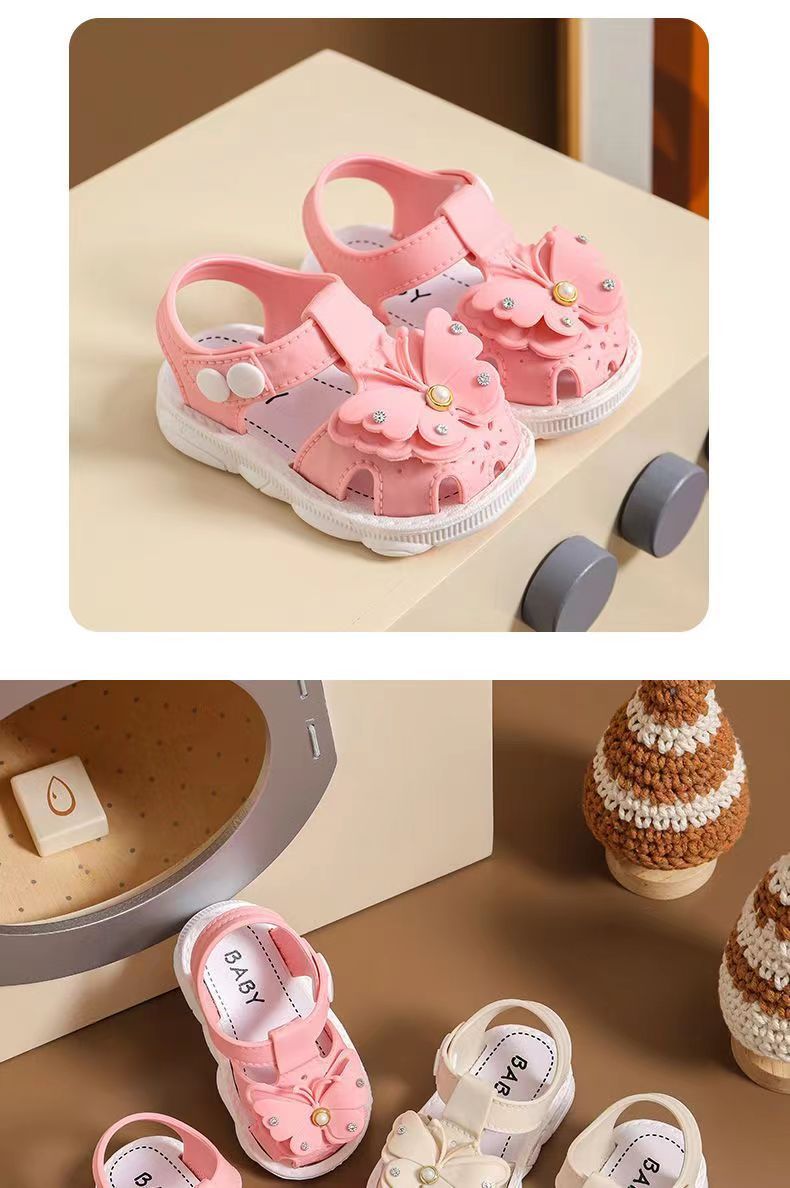 Girls' Sandals 2023 Summer New Children's Non-slip Soft Sole Infant Little Girl Baby Princess Beach Shoes - MANDOTOS INTERNATIONAL