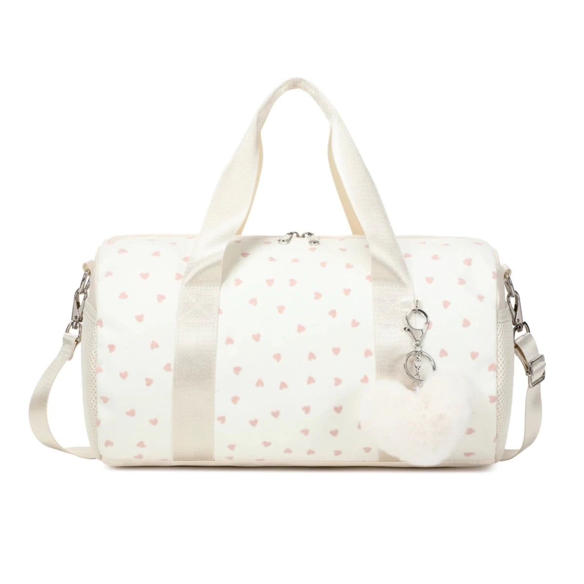 Glitter Hearts Ballet Bag for Girls - US Stock Duffel Travel Weekender Gym Bag - MANDOTOS INTERNATIONAL