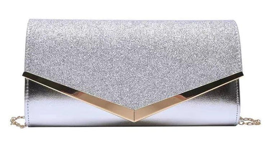 Glitzy Striped Sequin Satchel - MANDOTOS