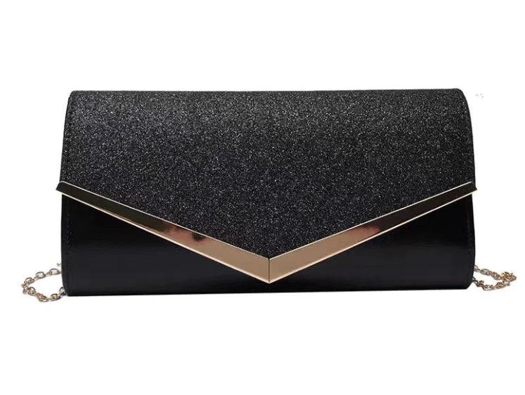 Glitzy Striped Sequin Satchel - MANDOTOS