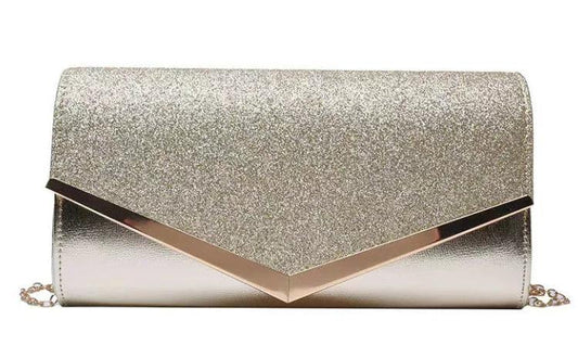 Glitzy Striped Sequin Satchel - MANDOTOS