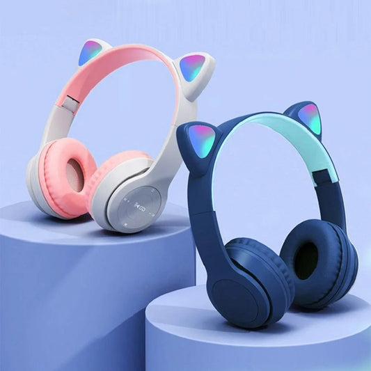 Glow Light Cat Ear Bluetooth Headphones for Kids and Adults - MANDOTOS INTERNATIONAL