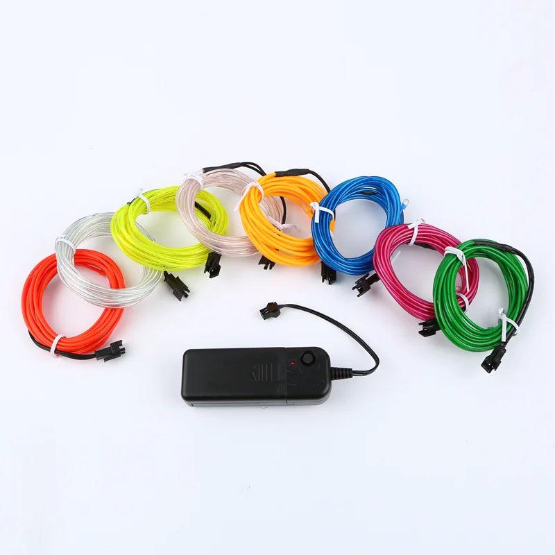 Glowing EL Wire Neon Tube Strings for Decor with Controller - MANDOTOS