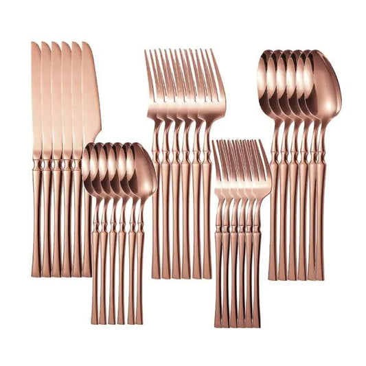 Gold Glamour 30-Piece Dinner Set - MANDOTOS