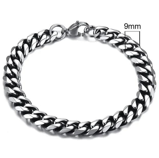 Gold-Tone Stainless Steel Cuban Bracelet 3-11mm - MANDOTOS