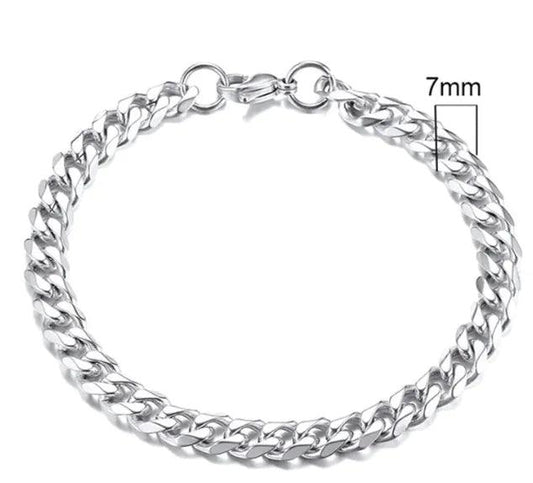 Gold-Tone Stainless Steel Cuban Bracelet 3-11mm - MANDOTOS
