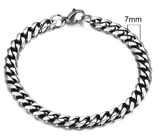 Gold-Tone Stainless Steel Cuban Bracelet 3-11mm - MANDOTOS