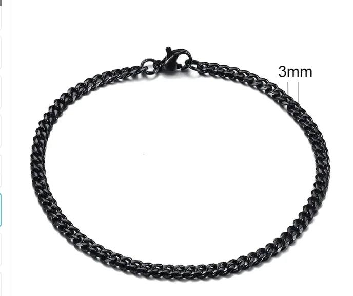 Gold-Tone Stainless Steel Cuban Bracelet 3-11mm - MANDOTOS
