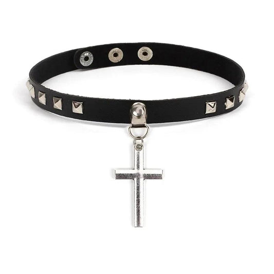 Harajuku Punk Cross Choker - MANDOTOS