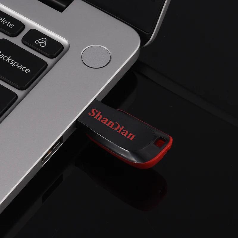 High -capacity speed USB Flash Drives 2.0 128GB 64GB Black Free Keychain Pen Drive 32GB Storage Memory Stick Mini Business Gift - MANDOTOS