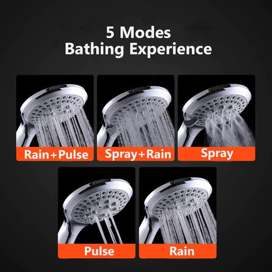 High-Pressure 5-Mode Handheld Shower with Hose - MANDOTOS