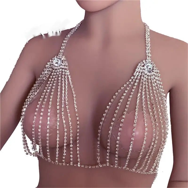 High Quality Party Sexy Women Crystal Thong Panties Rhinestone Shiny Bikini Chain Jewelry Lingerie Sets - MANDOTOS INTERNATIONAL