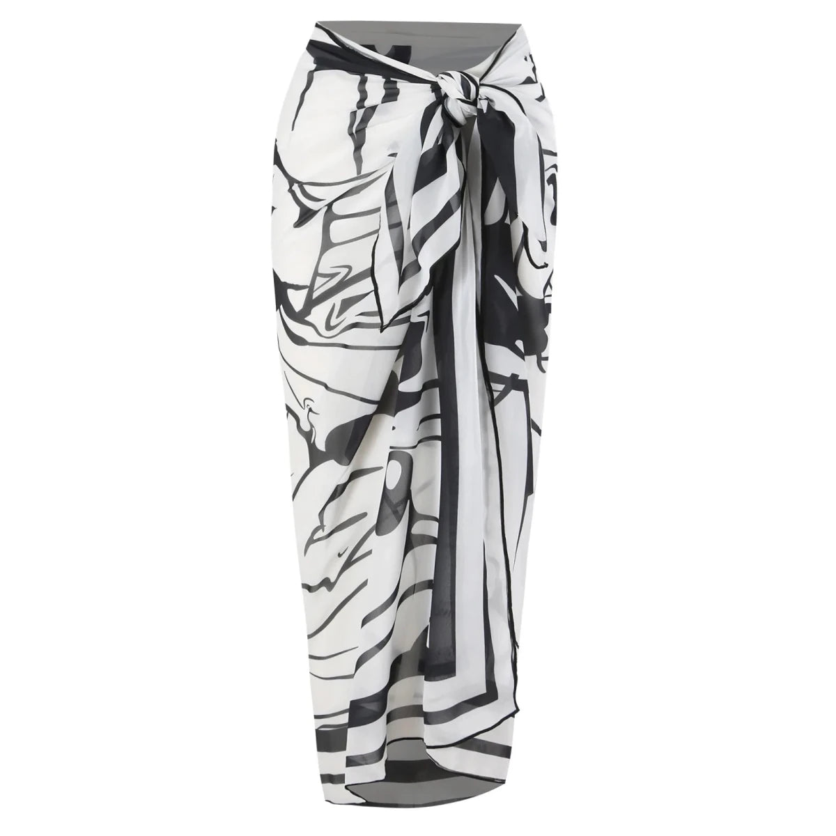 High Quality Swimwear Fabric Women Print Sarong Swimsuit Beach Coverup Wrap Skirt Pareo 2Pcs Bikini Set Custom Logo Bathing Suit - MANDOTOS INTERNATIONAL